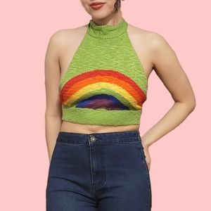 Rainbow halter top